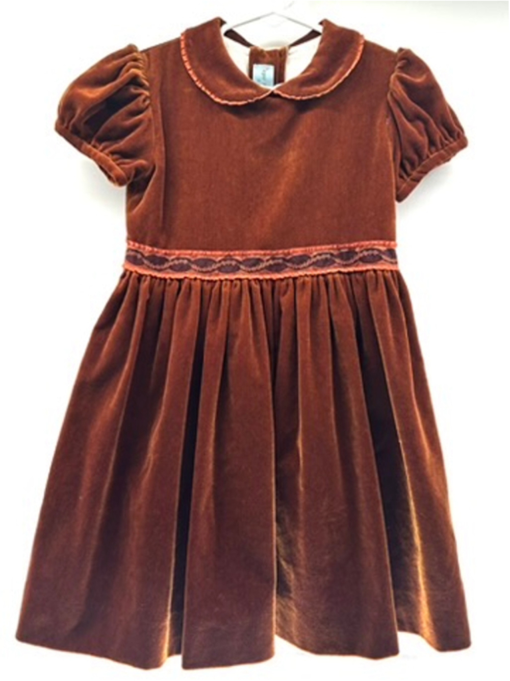 GIRLS 5 Papo d'Anjo HEIRLOOM VINTAGE VELVET Rust Orange Formal EUROPEAN Dress
